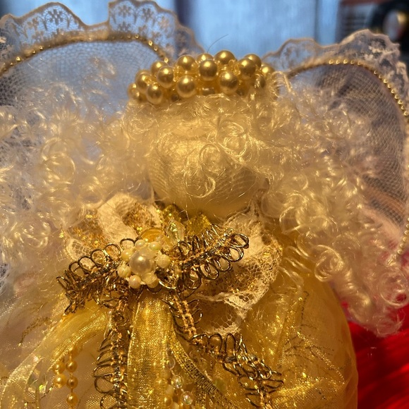 Beautiful handcrafted Christmas tree angel- lace- ribbons- beads-traditional - Picture 8 of 9